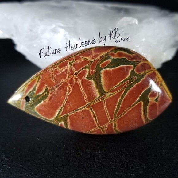 Large Cherry Creek Jasper Drilled Cab * 51.04 x 27.85 x 6.81mm * CCD3D3 - Picture 1 of 10